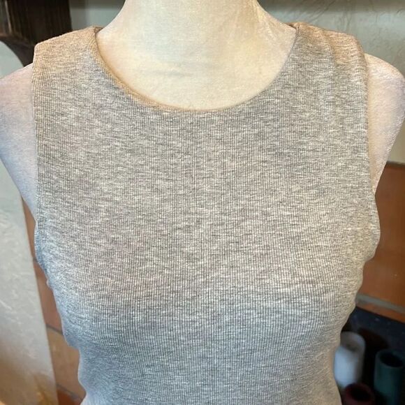 By Egreis Heathered Gray Sleeveless Side Scrunch Mini Dress, M! - Picture 2 of 9